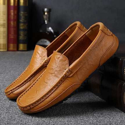 Mocassini in Pelle Traspirante, Scarpe Casual da Uomo, Slip-on Formali Italiane, Chaussure Homme