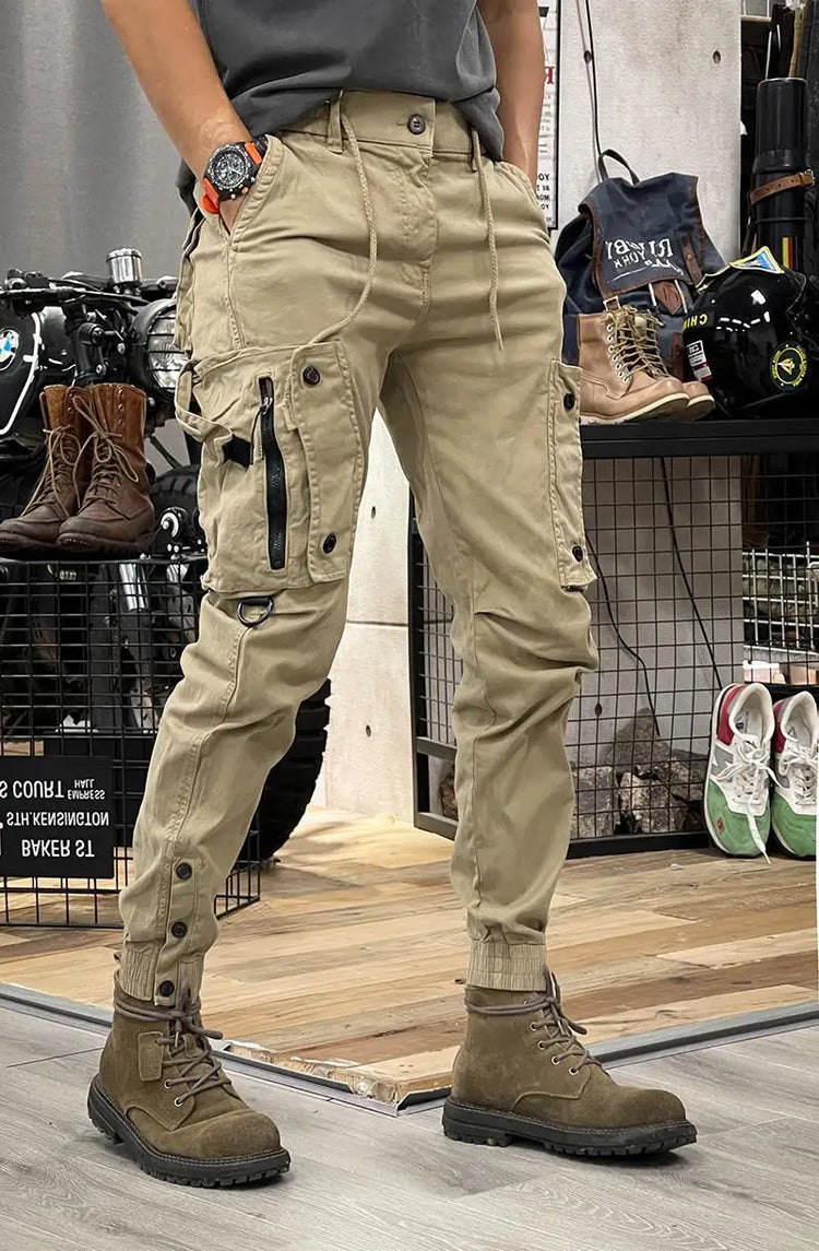2025 New Men's Cargo Pants Tactical Military Work Pants Outdoor Jogger Casual Trousers Straight Leg Spring Autumn Utility Pants