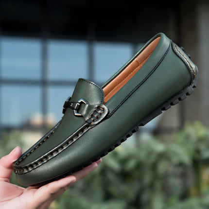 Mocassini in Pelle da Uomo Stile Britannico, Traspiranti, Slip-on, per Guida e Outdoor, Scarpe Casual Classiche Fatte a Mano, Design Elegante