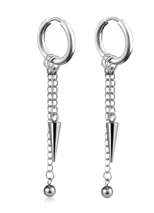 Long Hanging Crosses Leaves Pendants Hoops Woman Earrings Man Vintage Stainless steel Hip Hop Ear Piercing Jewelry Accessories PlatiNum