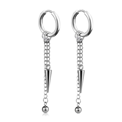 Long Hanging Crosses Leaves Pendants Hoops Woman Earrings Man Vintage Stainless steel Hip Hop Ear Piercing Jewelry Accessories PlatiNum