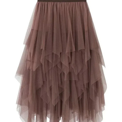 Tutu estivo gonna donna Harajuku Casual Tulle Bottom Jupe Femme Faldas moda vita alta Midi Mesh gonne abbigliamento donna Saia