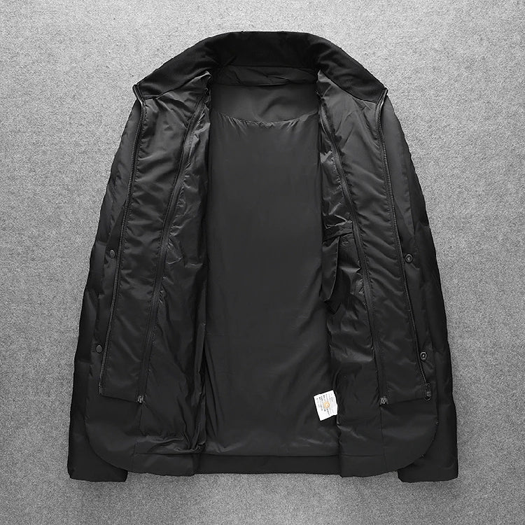 Minglu Autumn Winter White Duck Down Men's Jackets High Quality Solid Color Detachable Collar Single Breasted Male Coats 4XL