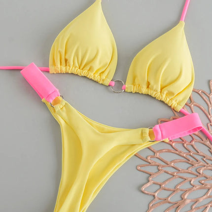 Micro Bikini 2026 Push Up Women's Swimwear Sexy Swimsuit Print Bikini Set Halter Thong Bathing Suit Summer Beachwear
