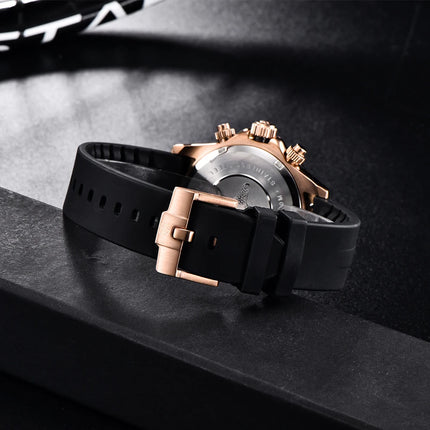 PAGANI DESIGN Nuovo Orologio da Polso al Quarzo da Uomo con Quadrante in Meteorite, Vetro Zaffiro, Cronografo, Impermeabile 100m, in Acciaio Inossidabile