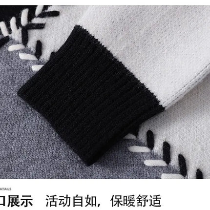 Sweaters men 2025 Winter Letter pattern thick sweater men Student youth sweaters autumn Men's wool pullovers full