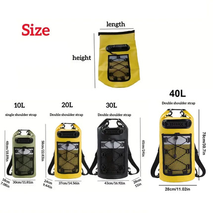 PVC Swimming Backpack Dry Bag for Women Men 10L 20L Waterproof Shoulder Kayak Trekking Drifting Rafting Surfing Boat Bag