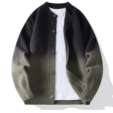 Legible Autumn and Winter Casual Sweater Men Loose Knitted Cardigan Male Round Neck Collar Sweatercoats Man
