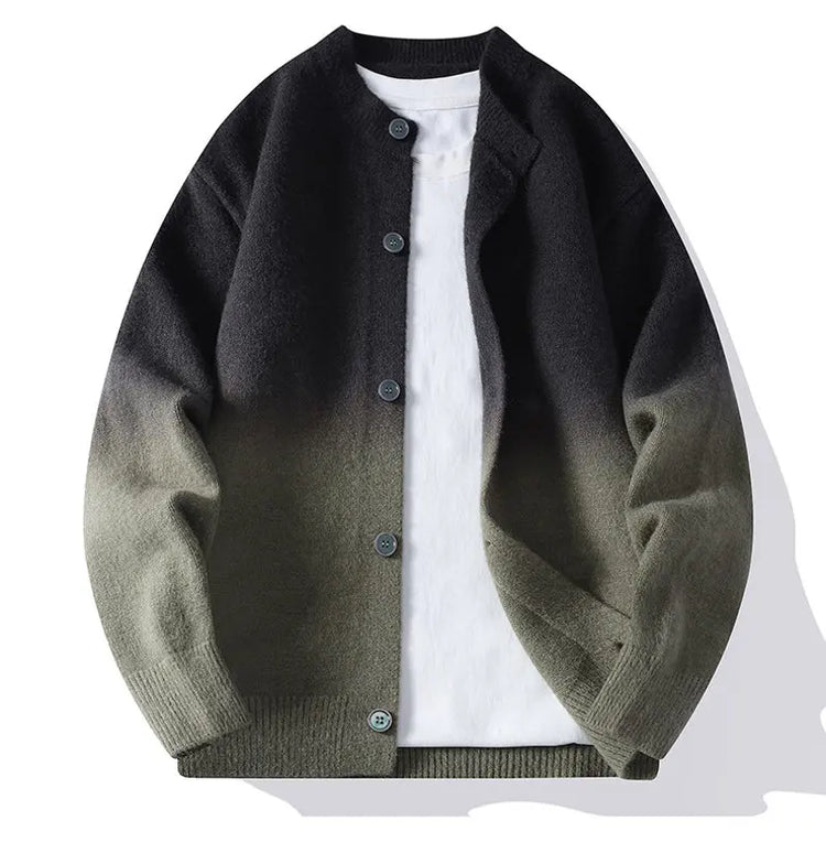 Legible Autumn and Winter Casual Sweater Men Loose Knitted Cardigan Male Round Neck Collar Sweatercoats Man