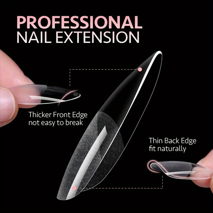 120Pcs Full Cover Press On Nail Tips Stiletto Almond Square Coffin French False Fake Soak Off Gel Nail Extension Tips Capsule Nail Tips