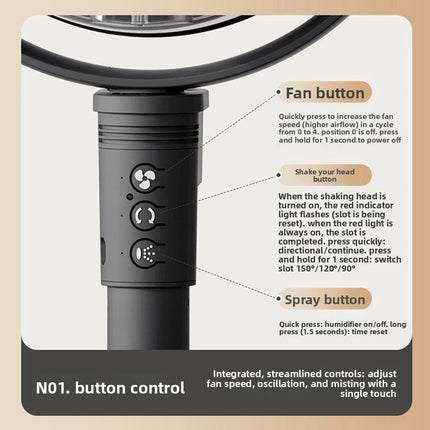3 in 1 telecomando intelligente umidificatore ventilatore da pavimento ventila circolatore piedistallo supporto ventilatore regolabile in altezza 4 velocità condizionatore d'aria