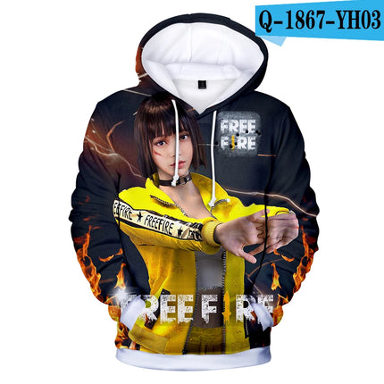 Cartoon Novelty Cute New Game FREE FIRE 3D print Hoodies Sweatshirts Men/Women Sweatshirt Fashion Casual Long Sleeve Pullovers