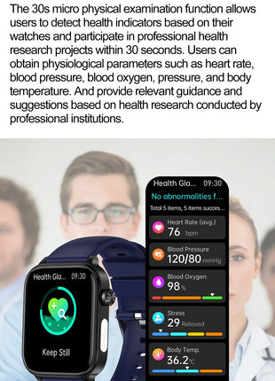 2025 Nuovo AI Diagnosi Lipidi nel sangue Acido urico Test di composizione corporea Smart Watch per uomo ECG + PPG Chiamata Bluetooth Salute Smartwatch platinumshop