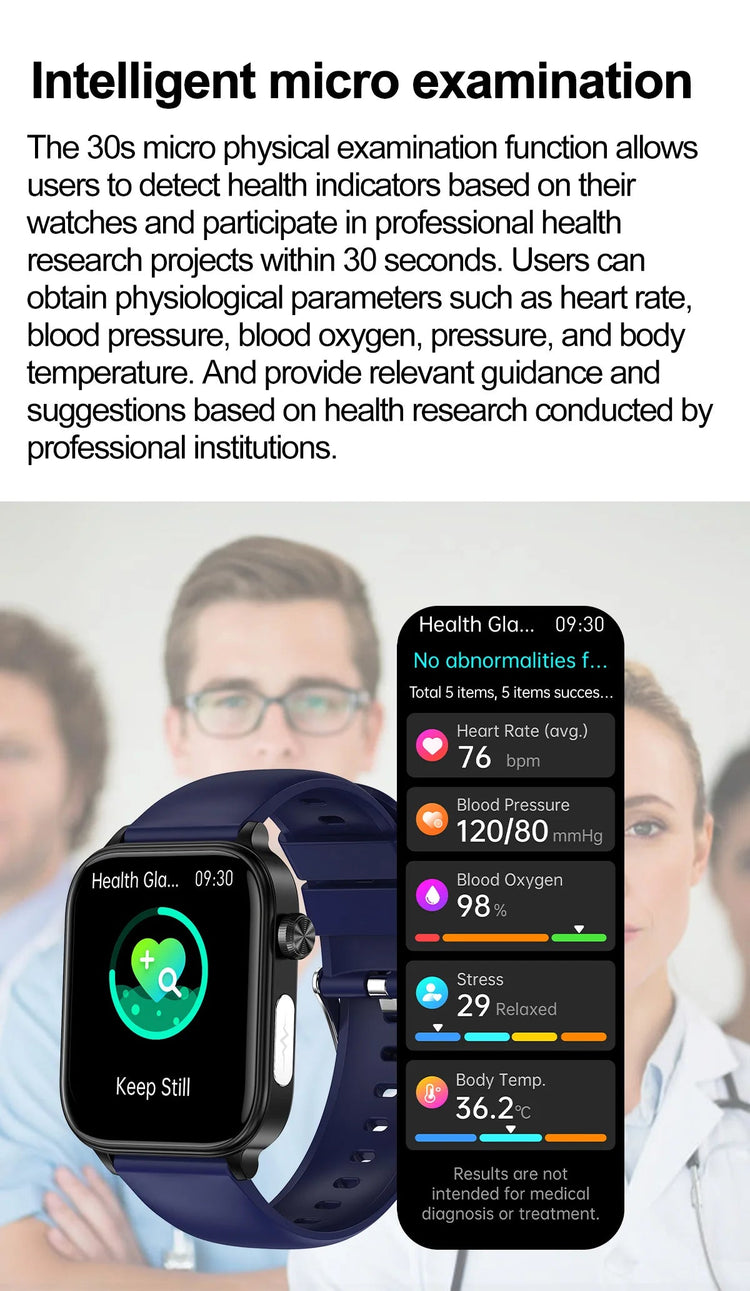 2025 Nuovo AI Diagnosi Lipidi nel sangue Acido urico Test di composizione corporea Smart Watch per uomo ECG + PPG Chiamata Bluetooth Salute Smartwatch platinumshop