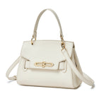 Miss Lulu WOMEN'S PU leather handbag elegant shoulder bag with anti-theft & detachable handles small PlatiNum