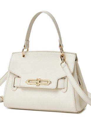 Miss Lulu WOMEN'S PU leather handbag elegant shoulder bag with anti-theft & detachable handles small PlatiNum