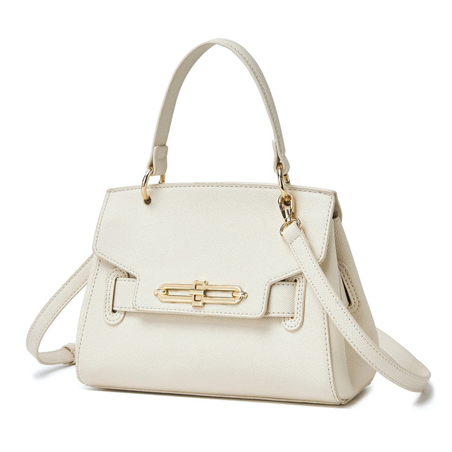 Miss Lulu WOMEN'S PU leather handbag elegant shoulder bag with anti-theft & detachable handles small PlatiNum