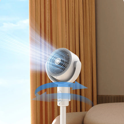 Ventilatore a Turbina Elettrica da Pavimento, Ventilatore a Cinque Velocità Regolabili, Altezza Regolabile, Ricaricabile