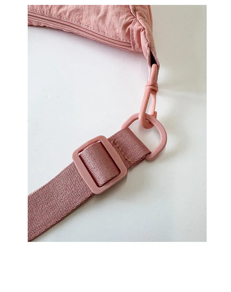 Simple Design Women's Messenger Bag Fashion Ladies Nylon Hobos Small Shoulder Bags Vintage Female Girls Purse Cloth Handbags PlatiNum