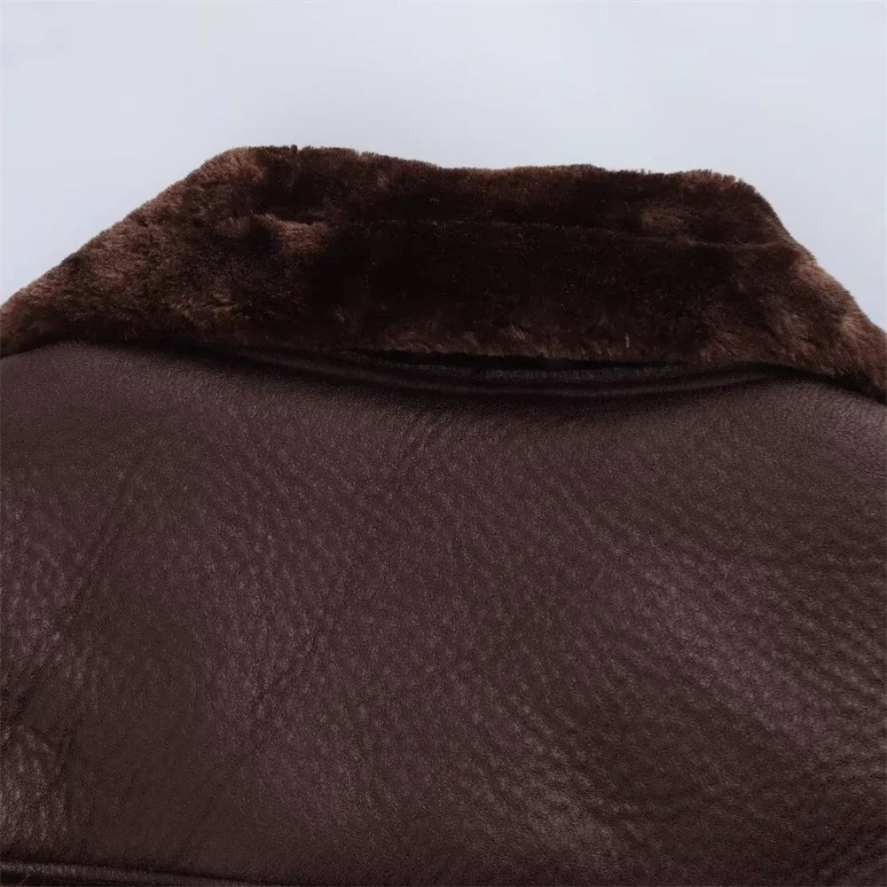 2024 Autumn New Product Women's Fashion Casual Polo Collar Long sleeved Zipper Decoration Double sided Jacket Coat