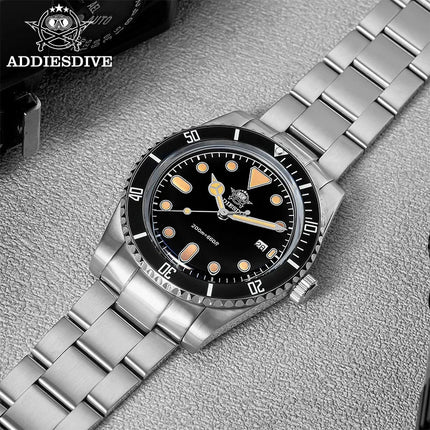 ADDIESDIVE Men's Gift Box Luxury Diver Watch Super Luminous Bubble Mirror Glass Quartz Watch 20Bar Ceramic Bezel Steel Watch