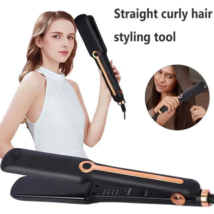 Tinsol 2-in-1 Hair Straightener Curling Iron Ceramic Plate Negative Ion Wide Plate Temperature Adjustable Hair Straightener