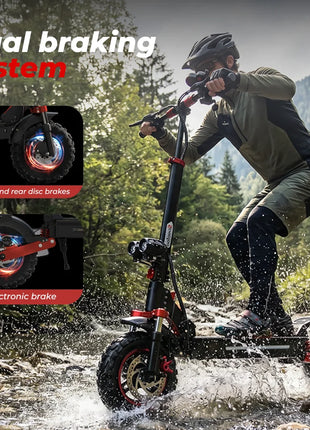 iScooter iX5s Monopattino elettrico 15 Ah 1000W con potenti pneumatici, autonomia di 65 km, velocità massima di 45 km/h