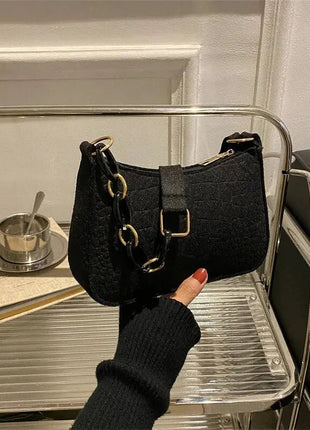 Lady Felt Armpit Design Luxury Tote Released Fashion Ladies Handbag Under Crescent Small Square Bag Lady Felt Armpit Design Luxu PlatiNum