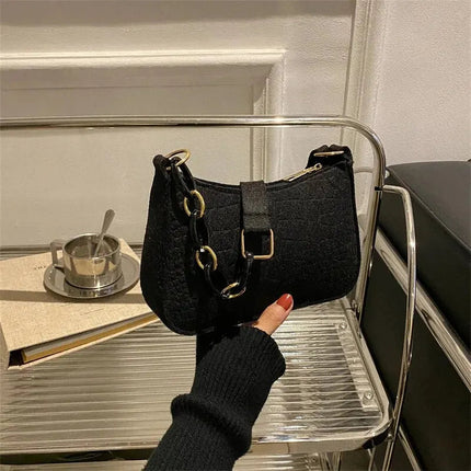 Lady Felt Armpit Design Luxury Tote Released Fashion Ladies Handbag Under Crescent Small Square Bag Lady Felt Armpit Design Luxu PlatiNum