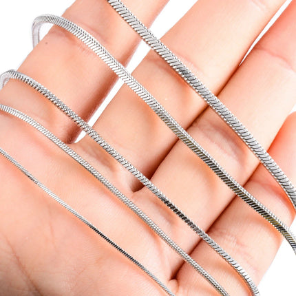 SHSTONE 1mm/2mm/3mm Women Snake Chain Men 925 Sterling Silver 40-75cm Necklaces Fashion Choker Jewelry Classics Neck Necklace PlatiNum