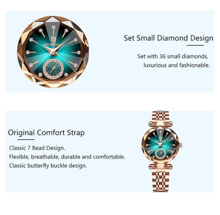 POEDAGAR Orologi al quarzo da donna eleganti di lusso Orologio impermeabile in acciaio inossidabile per donna Orologio da polso da donna alla moda casual reloj platinumshop