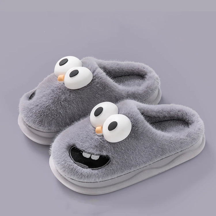 Nuovo simpatico cartone animato invernale suola morbida da uomo pavimento interno piattaforma antiscivolo diapositive calde pantofole di peluche scarpe casual in cotone per la casa maschile