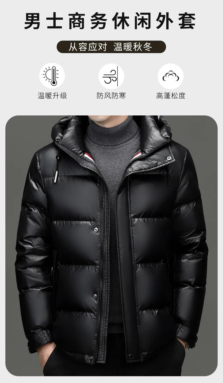 New arrival winter jacket 90% white duck down jackets men,mens thicken warm parkas winter down coat,autumn hooded parkas men