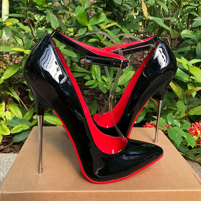 Customize 16cm Extreme Metal High Heels Stilettos Sexy Women Solid Black Red inside Pumps Party Unisex Man Shoes Crossdresser