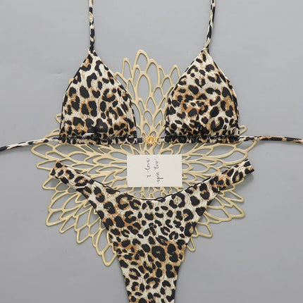 Micro Bikini 2026 Push Up Donna Costumi da Bagno Sexy Brasiliani Set Bikini Perizoma Leopardato Abbigliamento Mare Estivo