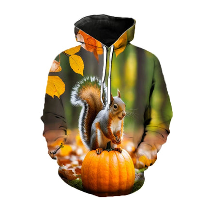 Squirrel Animal 3D Print Hoodies Men's Women Hip Hop Hooded Sweatshirts Harajuku Pullover Street Tracksuit Unisex Coat Clothing