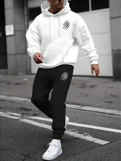 Men's sports suit, sports fashion print set, men's hoodie, women's suit, plush hoodie, solid color hoodie, casual wear