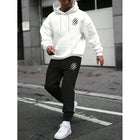 Men's sports suit, sports fashion print set, men's hoodie, women's suit, plush hoodie, solid color hoodie, casual wear PlatiNum