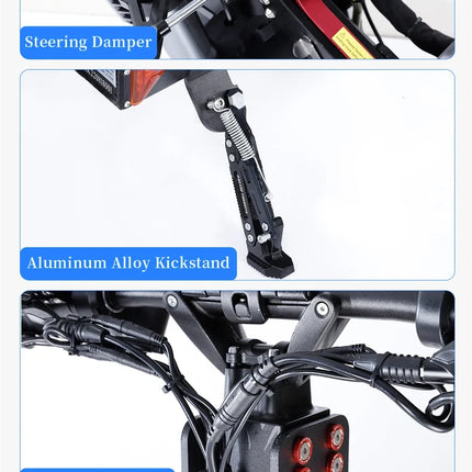Halo Knight T107Max Scooter elettrico per adulti 14 pollici Off road Pneumatici E-Scooter per uomo 4000W 72V 50 AH Pieghevole City EScooter