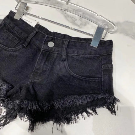 Pantaloncini di jeans Donna High Street Hotsweet Casual Vita bassa Bordi grezzi Fori A-line Stile coreano Y2k Pantaloncini estivi per ragazze piccanti