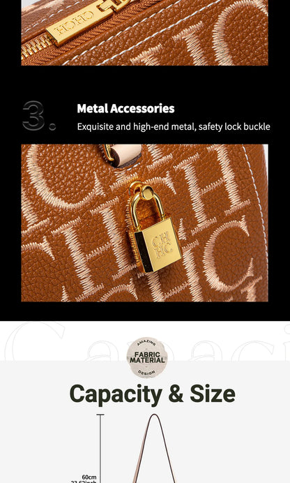 2025 Autumn/Winter New Handbag High-end Embossed Large Capacity Square Bag Women's Shoulder Bag