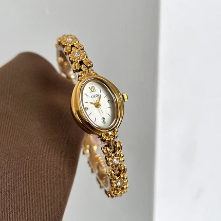 Orologio da donna Luce di lusso retrò tempestato di diamanti Bracciale di alta bellezza Orologi da donna squisiti alla moda platinumshop