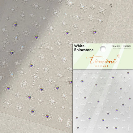 Punk Glitter Powder Blue Pink Star Charm Laser Silver Gold Starlight Rhinestones Moon DIY Nail Art Stickers Manicure Tool Decals