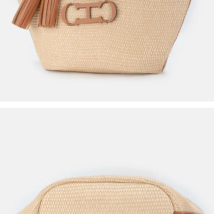 2026SS Eco-friendly Woven Straw Bucket Bag, Large Capacity, Beach Bag, Women's Shoulder Bag for Shopping