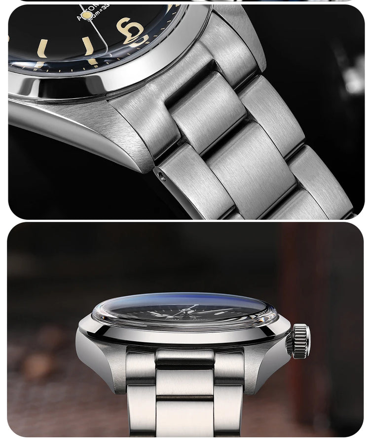 ADDIESDIVE AD2556 Men Luxury Automatic Watch ST2130 Movement 36mm Explorer Style Sapphire Bubble Crystal BGW9 Luminous 100M Wate