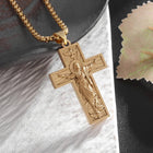 Vintage Christian Ice Crystal Jesus Head Pendant Necklace for Men and Women Cross Catholic Amulet Jewelry PlatiNum