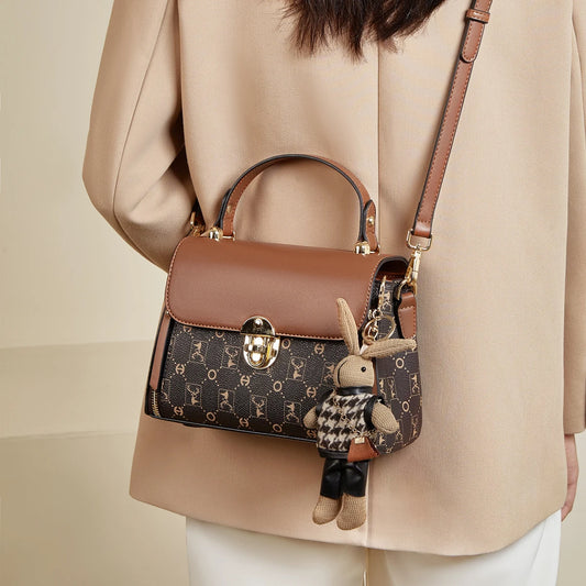 FOXER 2025 Autumn Winter Women's Handbag PVC Leather Shoulder Bag Retro Fashion Plaid Messenger Bag Large Capaci Crossbody Purse