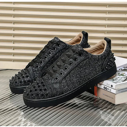 2025 New Men's Casual Shoes Comfortable Soft Punk Style Board Shoes Fashion Nail Anti Slip Wear Resistant Personalized Sneakers