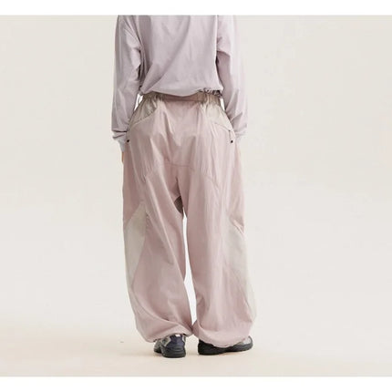 Men Women Splice Fashion Outdoor Loose Casual Lightweight Quick Dry Sports Cargo Baggy Pants Track Trouser Jogger Sweatpants