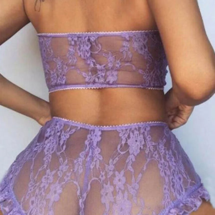 Romance Floral Embroidered Underwear Woman Sexy Lingerie Retro Sheer Lingerie Set Erotic Fishnet Stockings Cute Bra With Pantie
